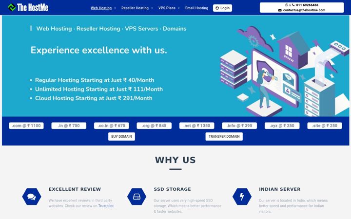 Screenshot of thehostme.com