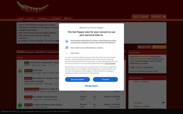 Screenshot of thehotpepper.com