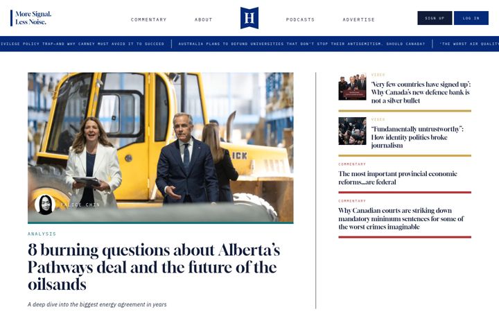 Screenshot of thehub.ca