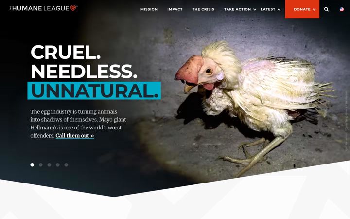 Screenshot of thehumaneleague.org