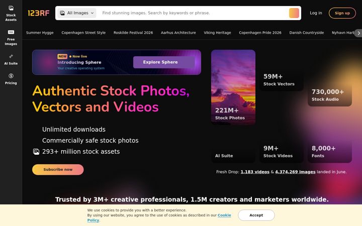 Screenshot of thehungryjpeg.com
