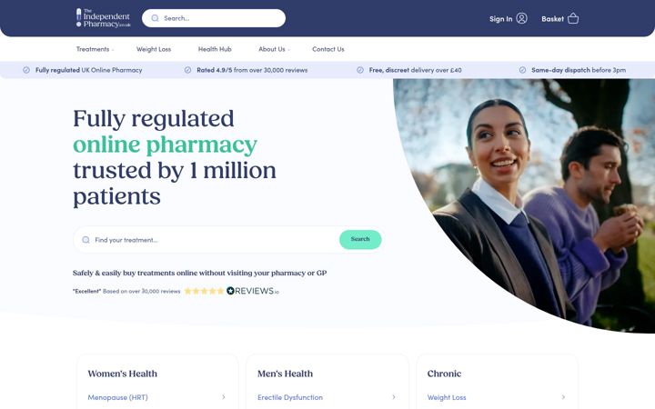 Screenshot του theindependentpharmacy.co.uk
