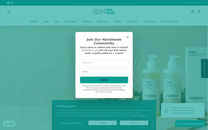 Screenshot of theirishdesignhouse.com