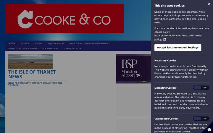 Screenshot of theisleofthanetnews.com
