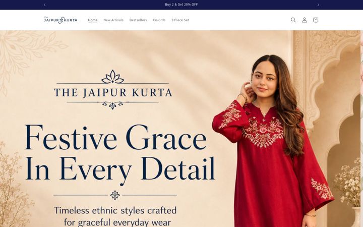 Screenshot of thejaipurkurta.com