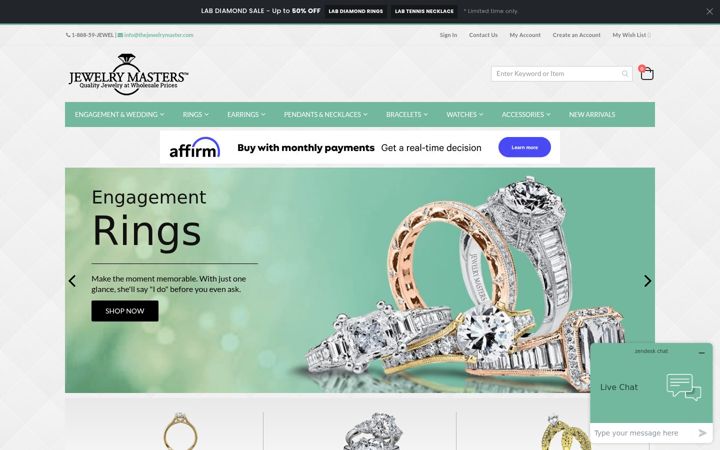 Screenshot van thejewelrymaster.com