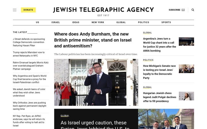 Screenshot of thejewishweek.com