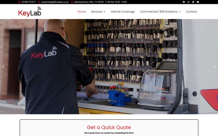 Screenshot von thekeylab.co.uk