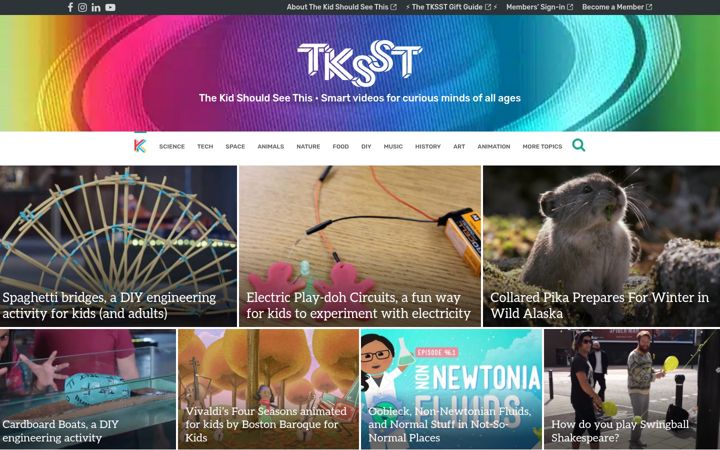 Screenshot of thekidshouldseethis.com