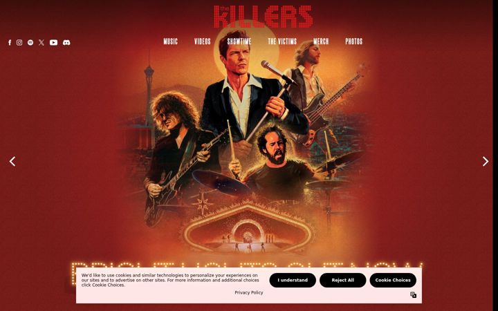 Screenshot of thekillersmusic.com