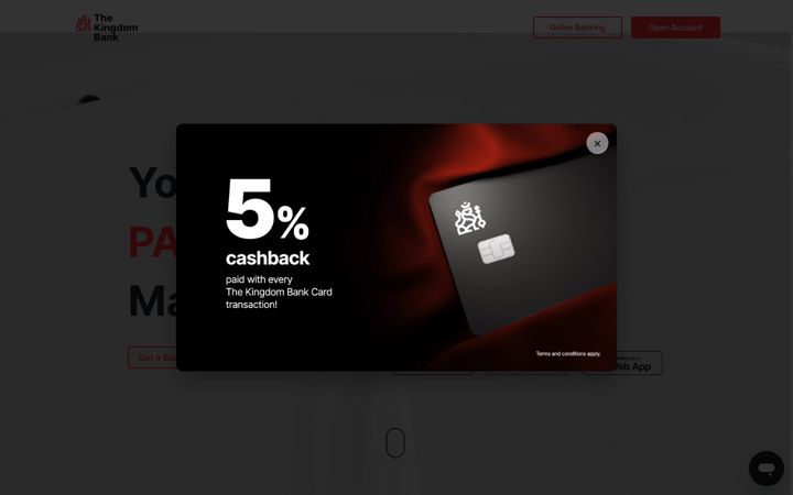 Screenshot of thekingdombank.com