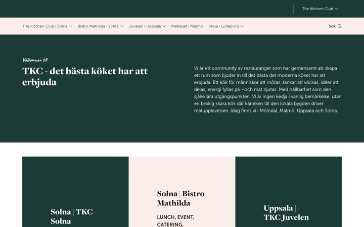 Zrzut ekranu thekitchenclub.se