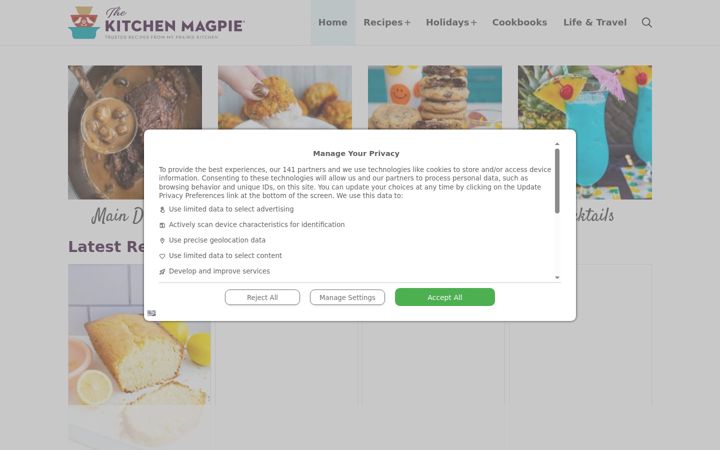 Screenshot of thekitchenmagpie.com