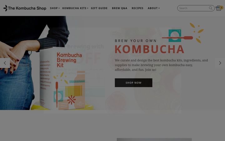 Screenshot van thekombuchashop.com