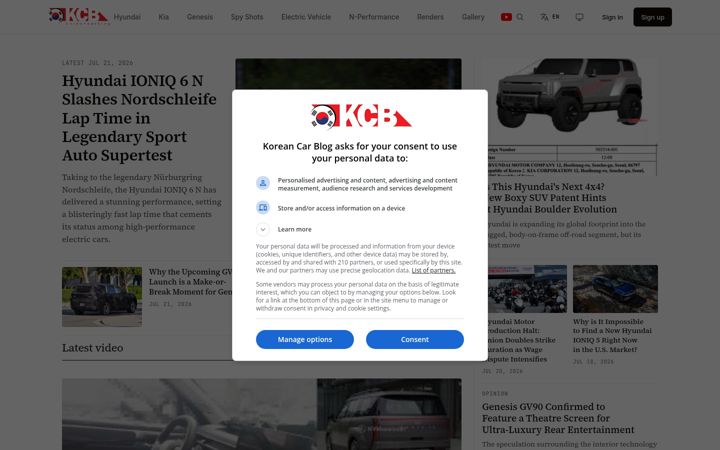 Snímek obrazovky thekoreancarblog.com