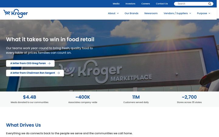 Screenshot stránky thekrogerco.com