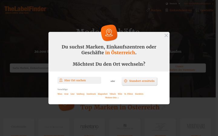 Screenshot of thelabelfinder.at