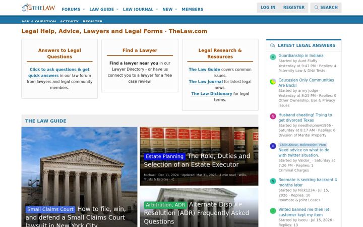 Screenshot του thelaw.com