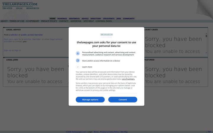 Screenshot of thelawpages.com