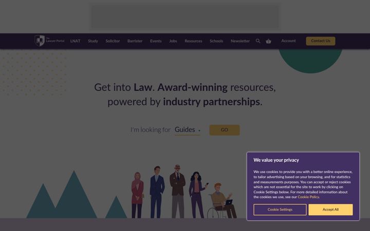 Screenshot of thelawyerportal.com