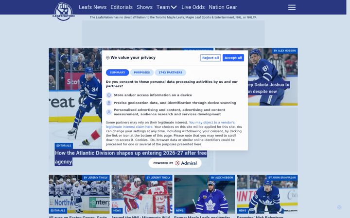 Képernyőkép: theleafsnation.com
