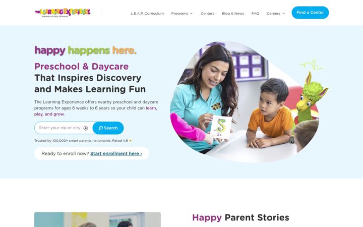Screenshot von thelearningexperience.com