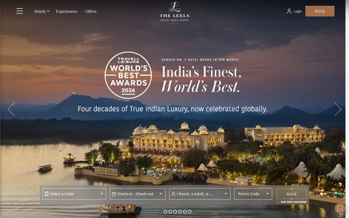Screenshot of theleela.com