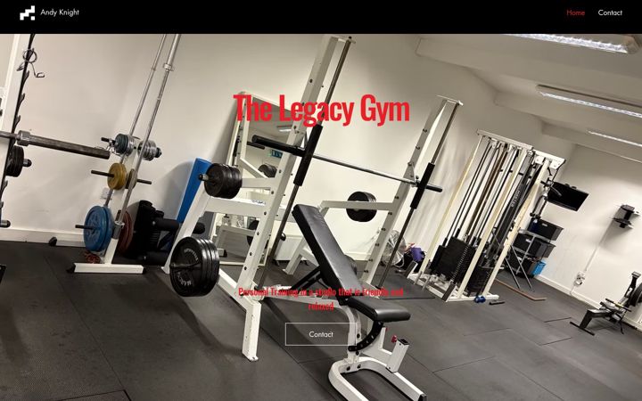 Snímek obrazovky thelegacygym.co.uk