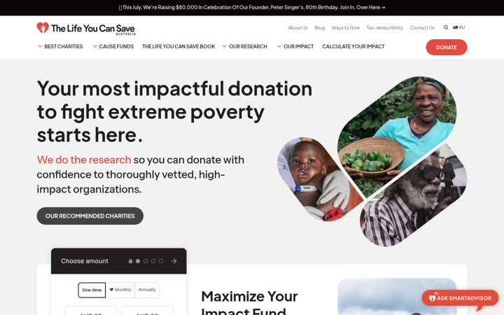 Screenshot of thelifeyoucansave.org.au
