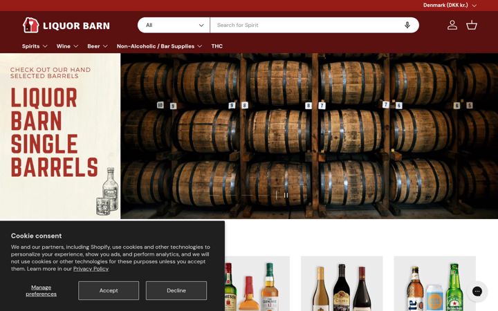 Screenshot of theliquorbarn.com