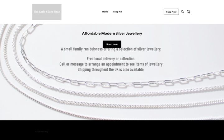 Captură de ecran a thelittlesilvershop.com