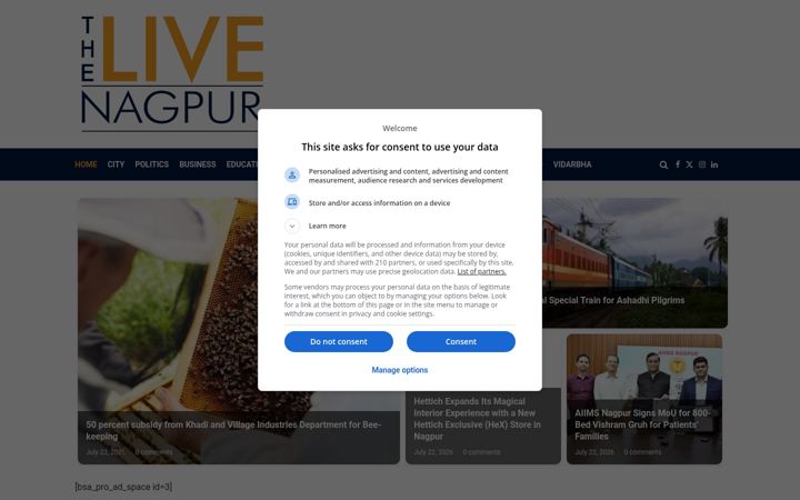 Screenshot of thelivenagpur.com