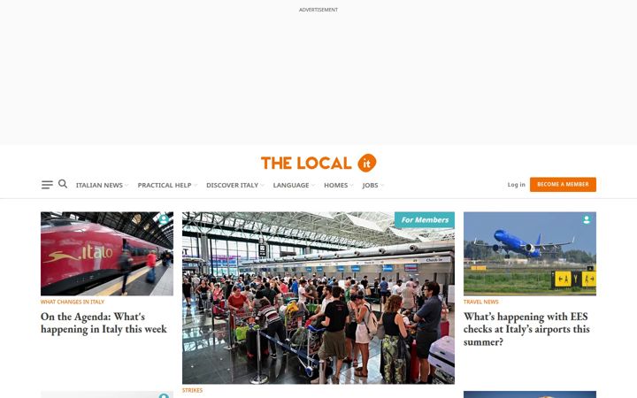 Screenshot of thelocal.it