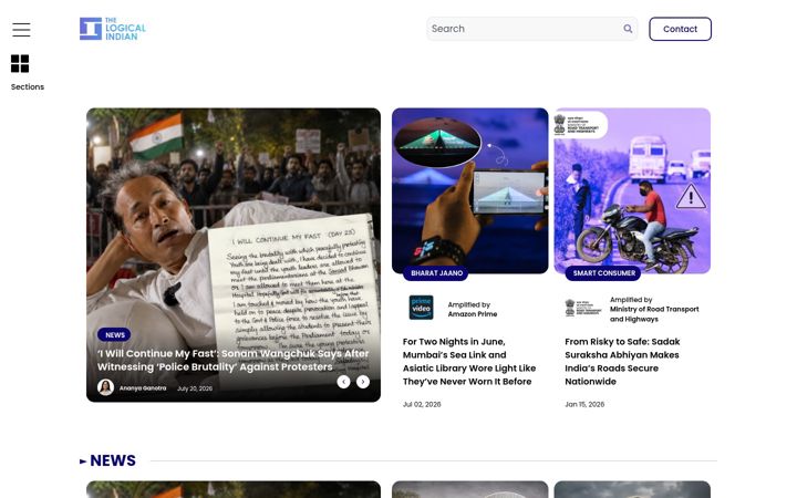 Screenshot of thelogicalindian.com