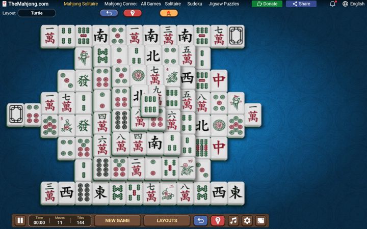 Screenshot of themahjong.com