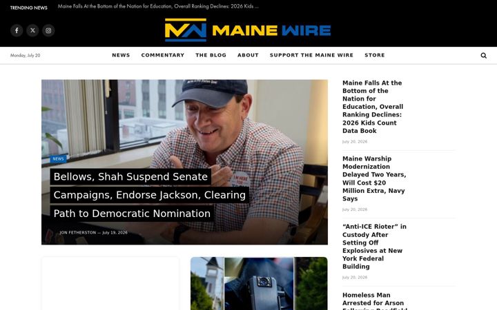 Screenshot of themainewire.com