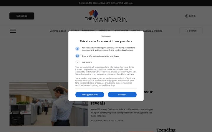 Screenshot of themandarin.com.au
