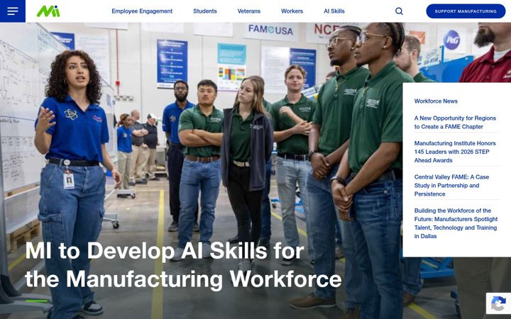 Screenshot of themanufacturinginstitute.org