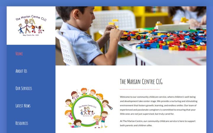 Screenshot of themariancentre.ie