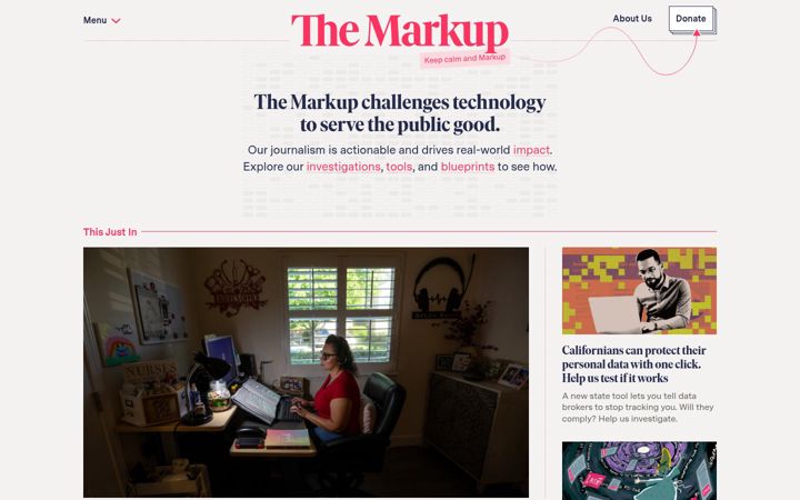 Screenshot of themarkup.org