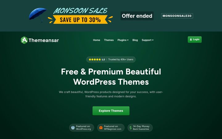 Screenshot of themeansar.com