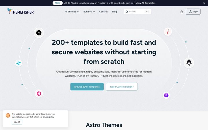 Screenshot of themefisher.com