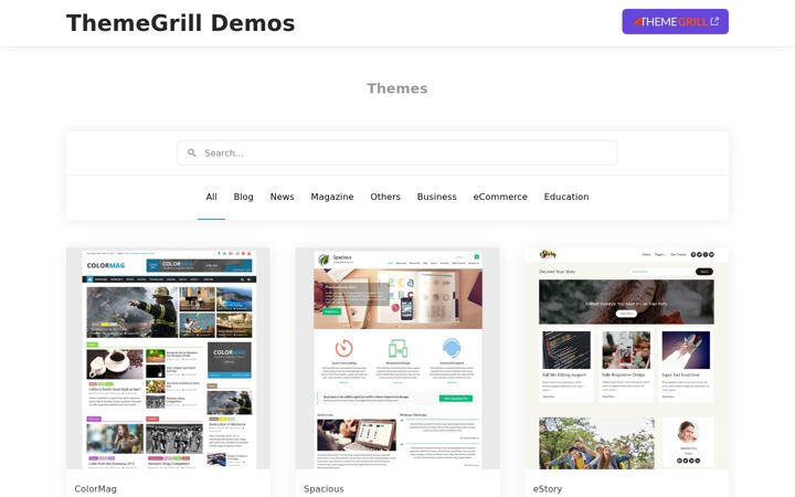 Screenshot of themegrilldemos.com