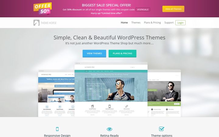 Screenshot von themehorse.com