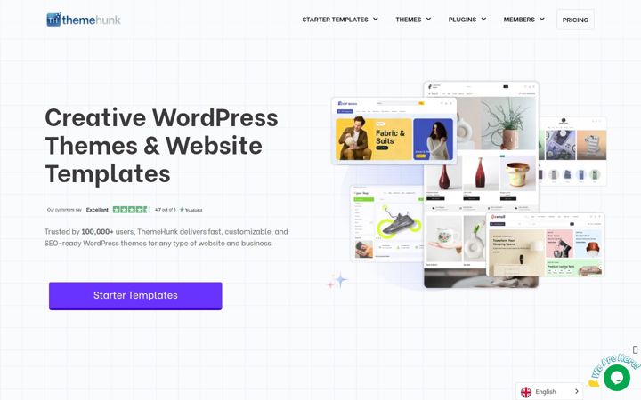 Screenshot of themehunk.com