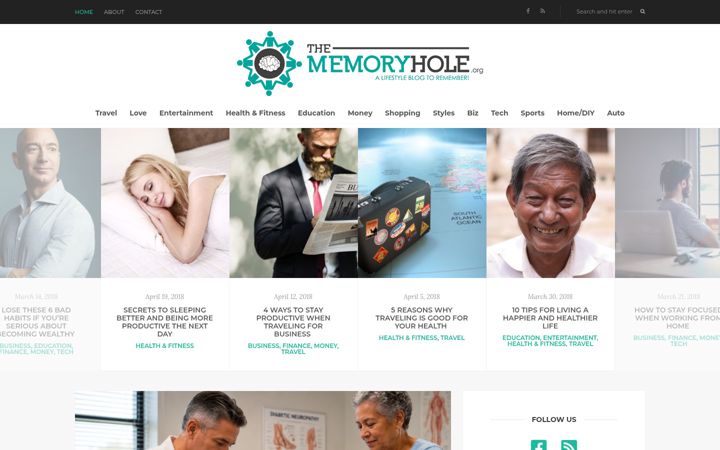 Screenshot van thememoryhole.org