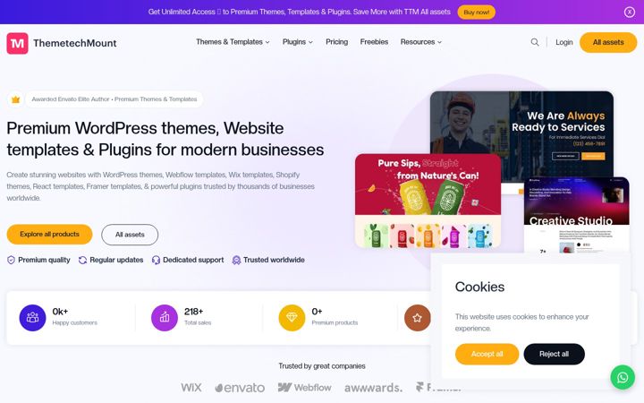 Screenshot of themetechmount.com