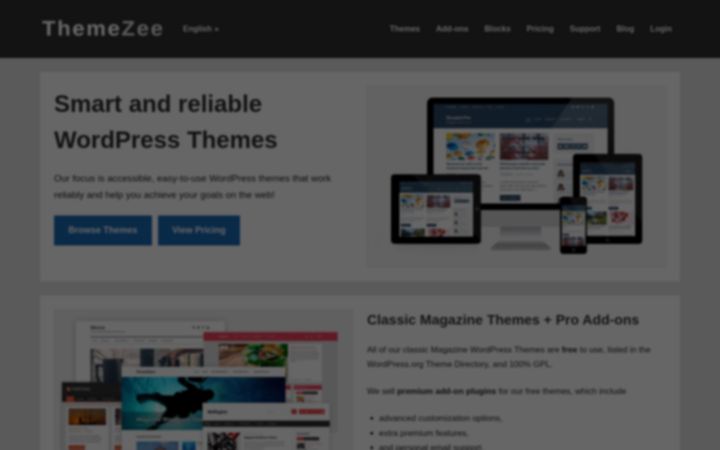 Zrzut ekranu themezee.com