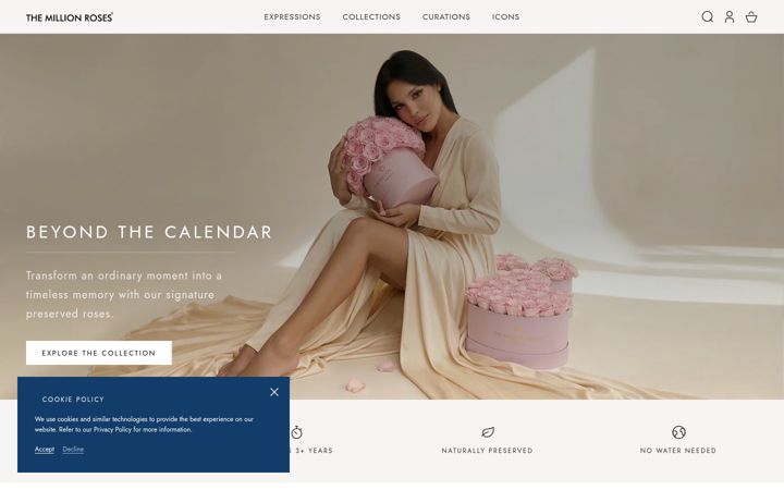Screenshot of themillionroses.com