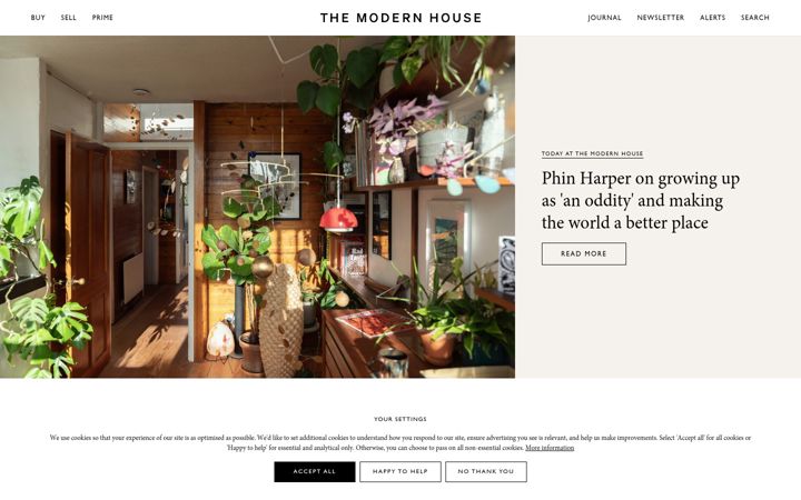 Screenshot of themodernhouse.com